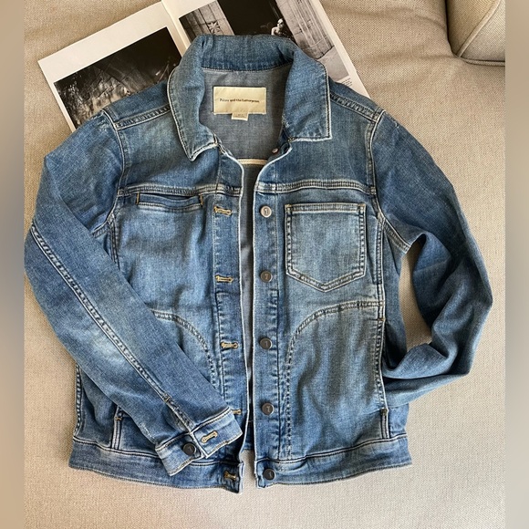 Anthropologie Pilcro Cotton Blend Distressed Denim Jacket In Blue Size S - Picture 3 of 11